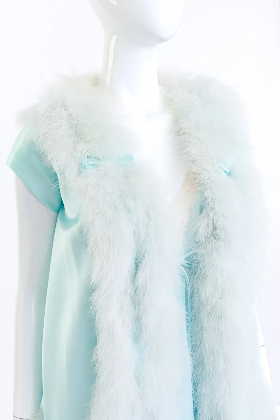 Marabou Trim Babydoll Peignoir Set