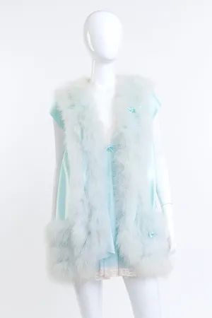 Marabou Trim Babydoll Peignoir Set