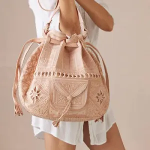 Marrakesh Bucket Bag - Blush - Palace