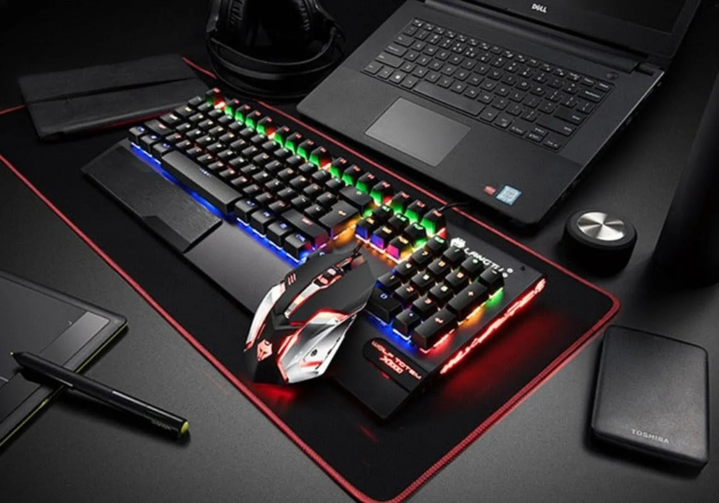 Mechanical Keyboard, Mouse With Gaming Headset  USB Wired