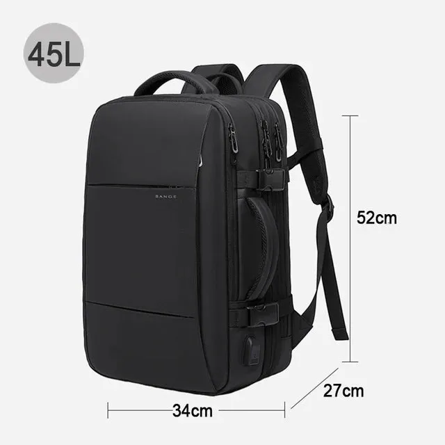 Men's Waterproof Large Capacity Hiking Travel Expandable Laptop Backpack