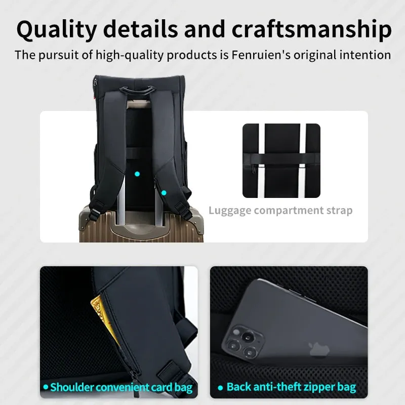 Men's Waterproof Travel Backpack with USB Charging Port