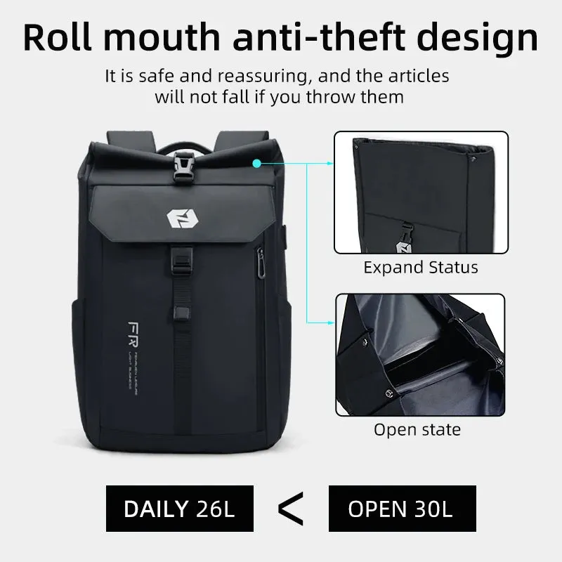 Men's Waterproof Travel Backpack with USB Charging Port