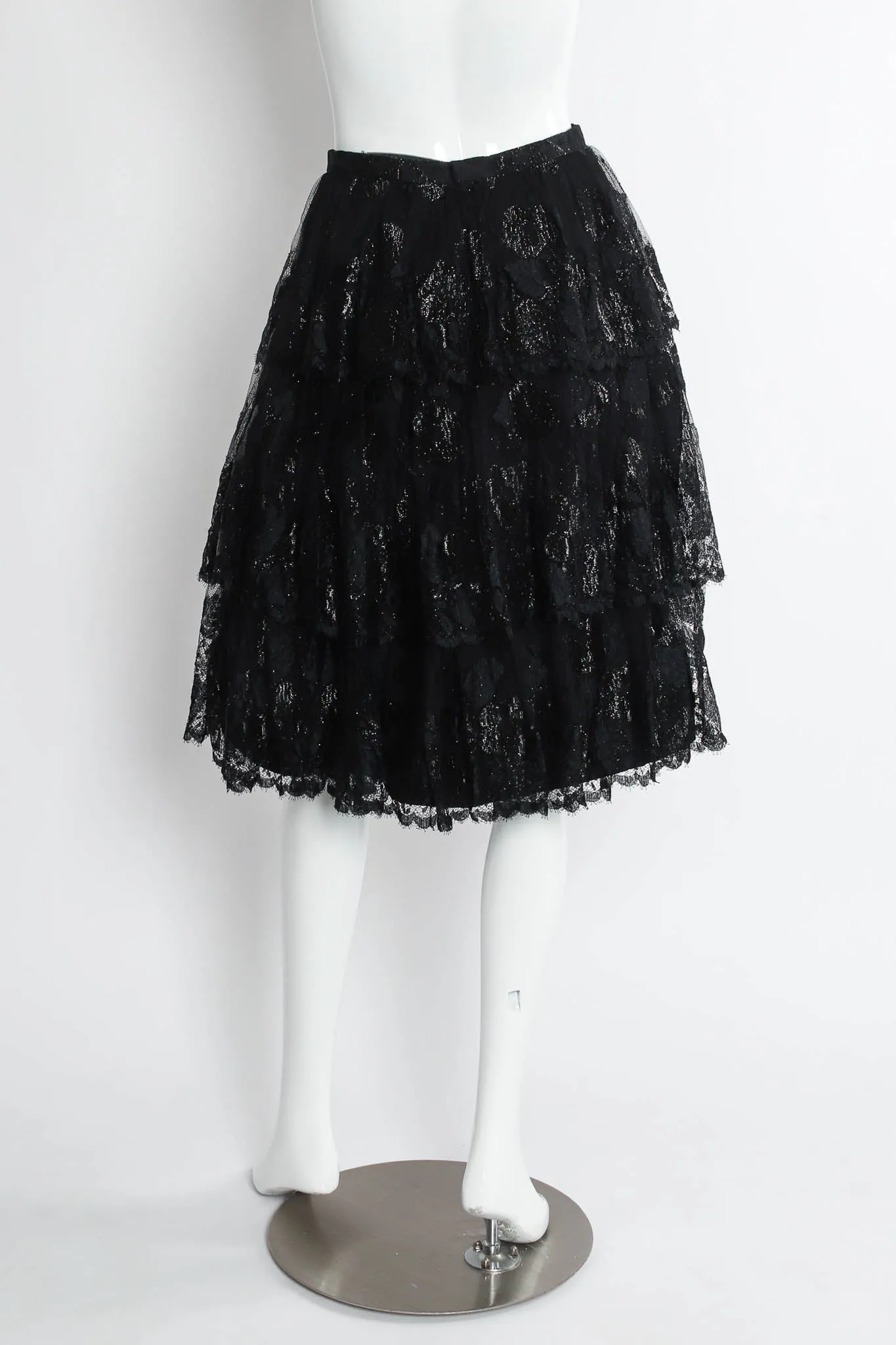 Metallic Floral Lace Top & Skirt Set