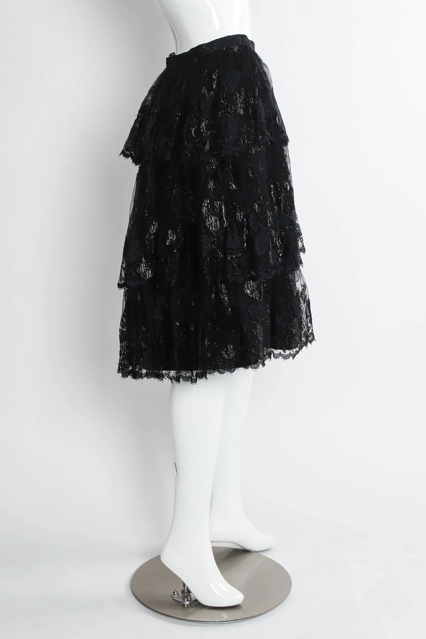 Metallic Floral Lace Top & Skirt Set