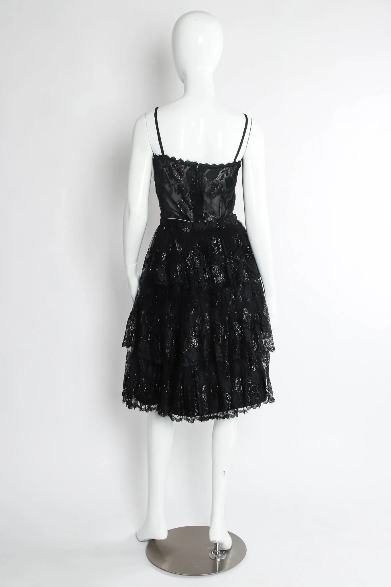 Metallic Floral Lace Top & Skirt Set
