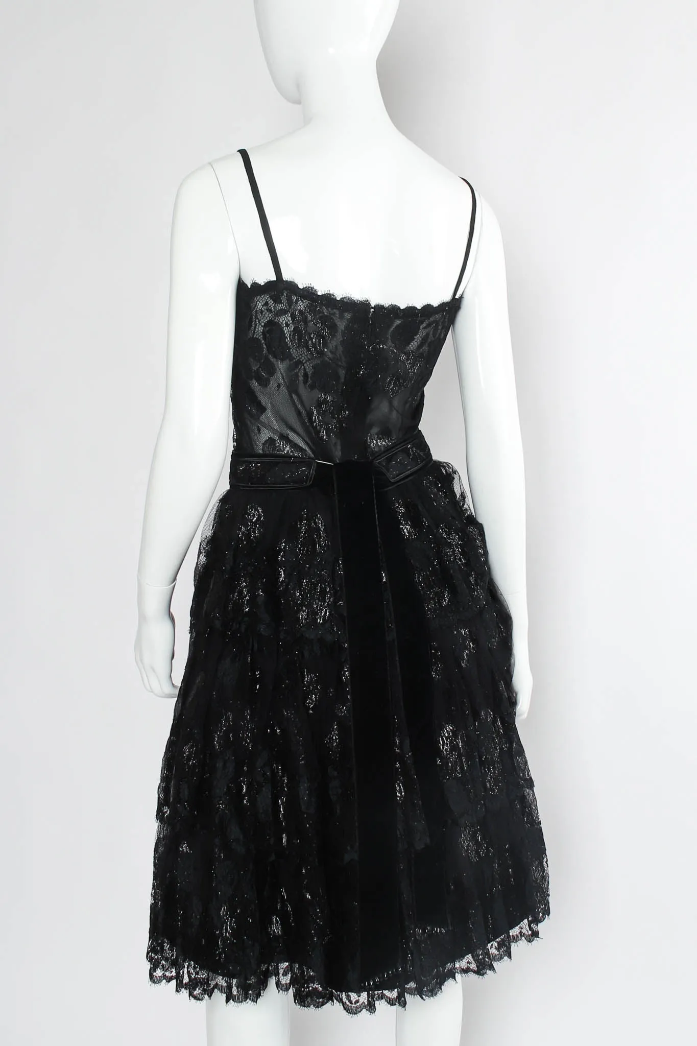 Metallic Floral Lace Top & Skirt Set