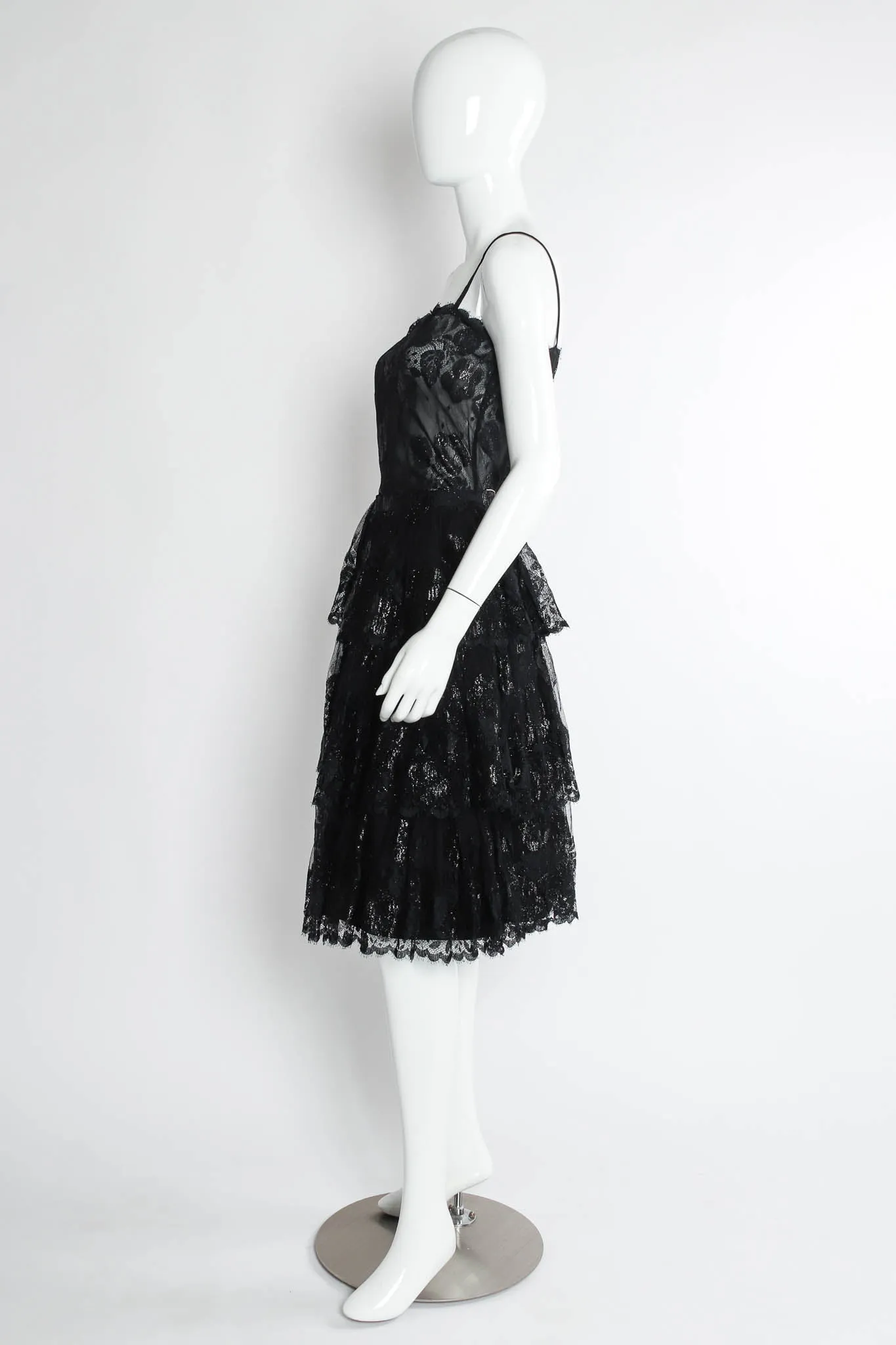Metallic Floral Lace Top & Skirt Set