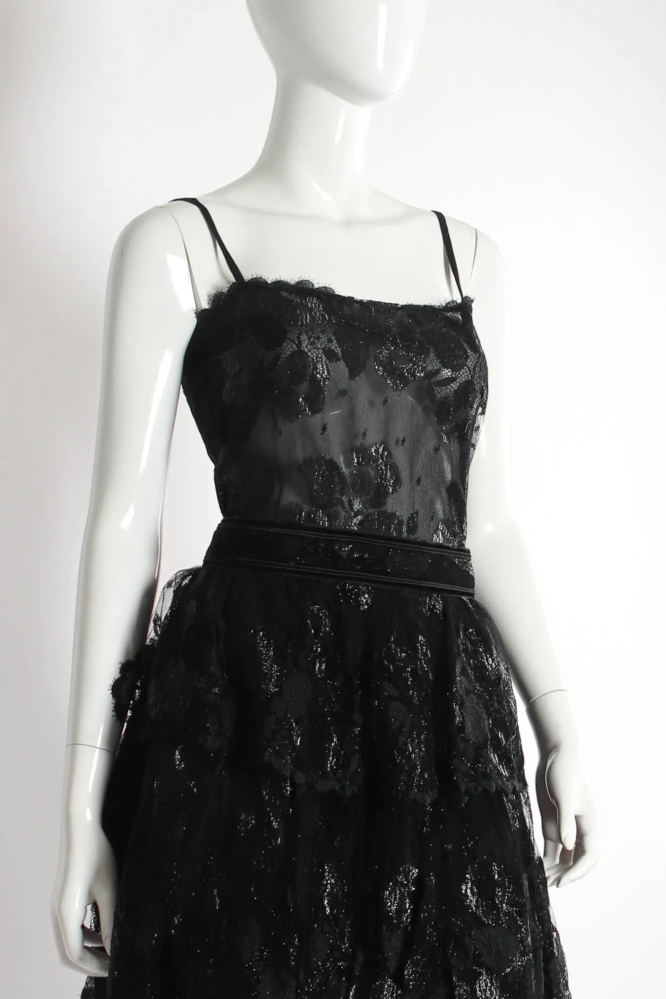 Metallic Floral Lace Top & Skirt Set