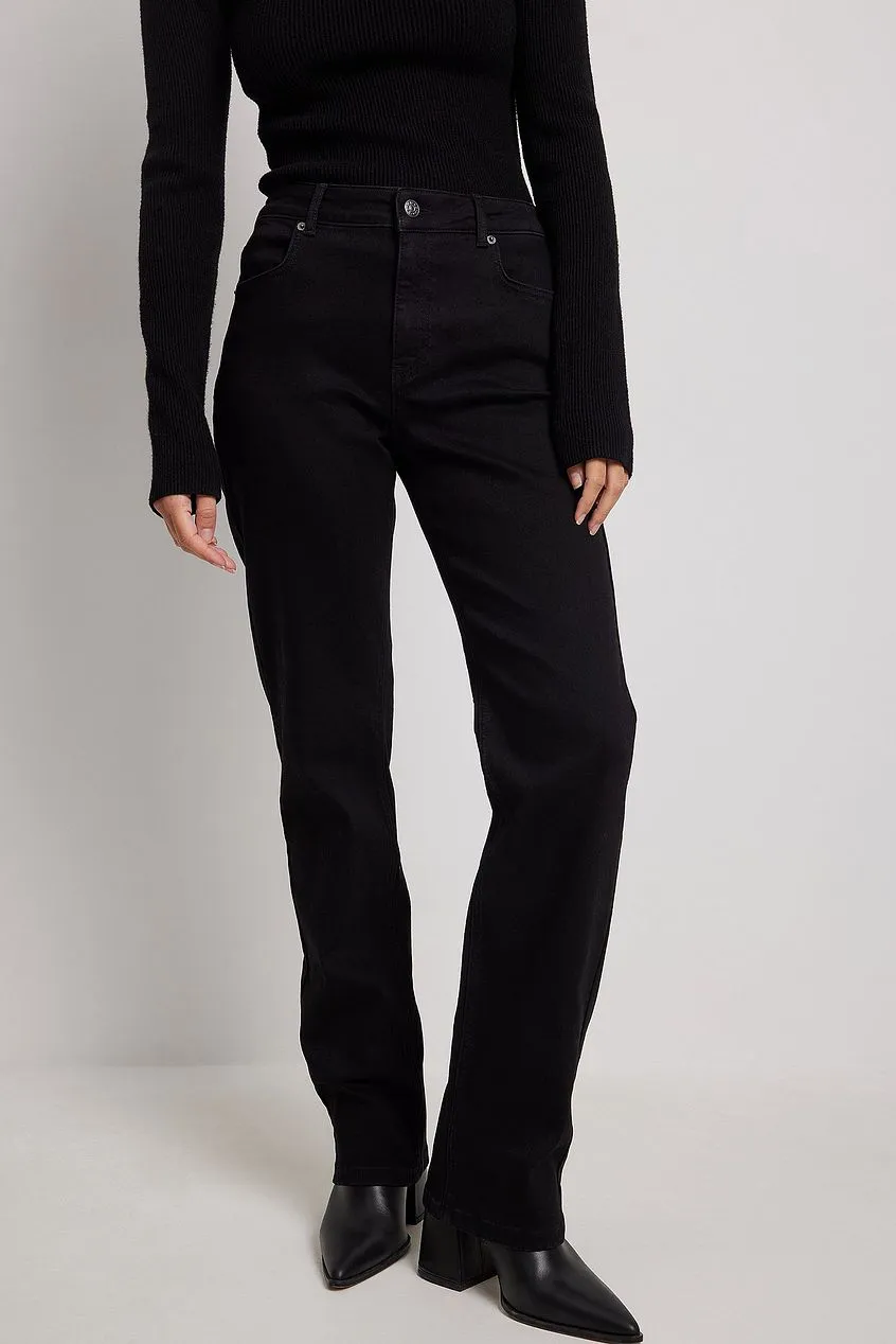 Mid Waist Straight Denim For Womens