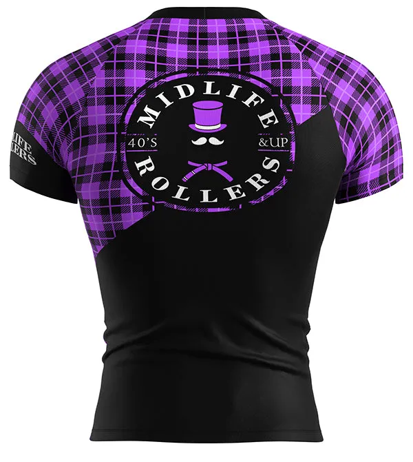 Midlife Rollers Ranked Purple Belt Short Sleeve Rashguard V3.0