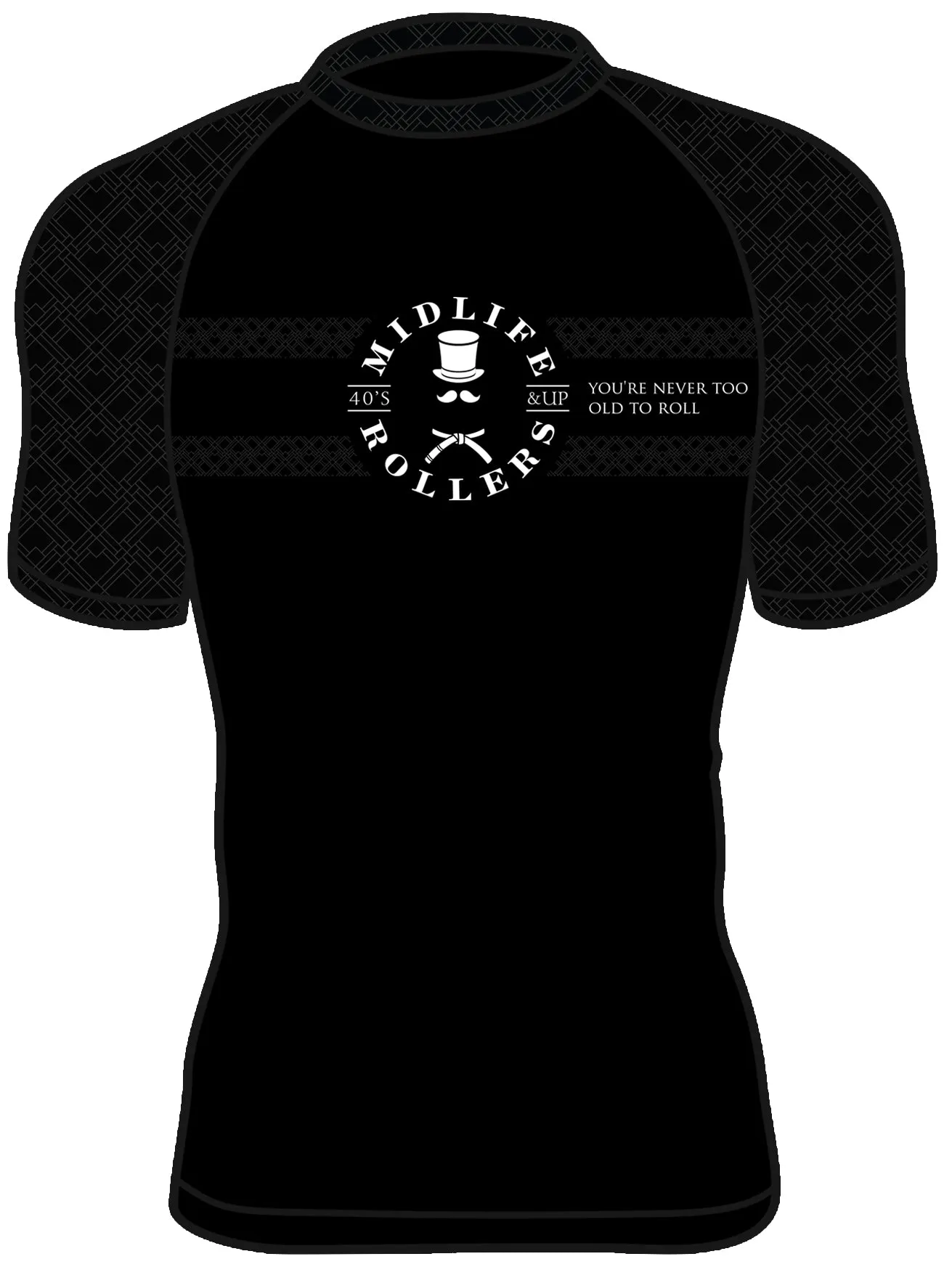 Midlife Rollers Ranked White Belt Short Sleeve Rashguard
