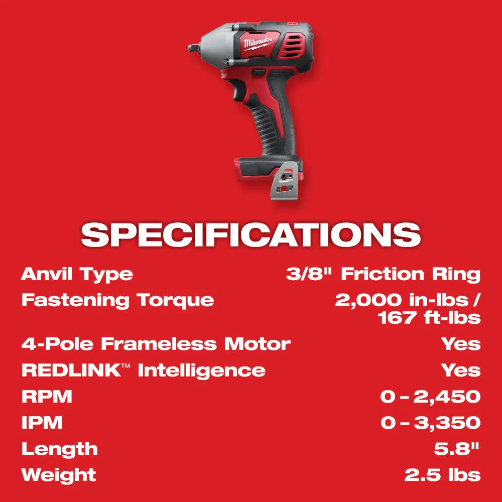 Milwaukee 2658-20 M18 3/8" Impact Wrench with Friction Ring (Tool Only)