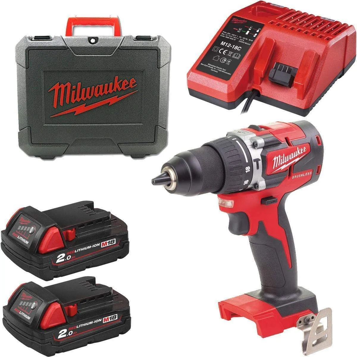 Milwaukee M18™ Cordless Compact Brushless Percussion Drill 18V -M18 CBLPD-202C