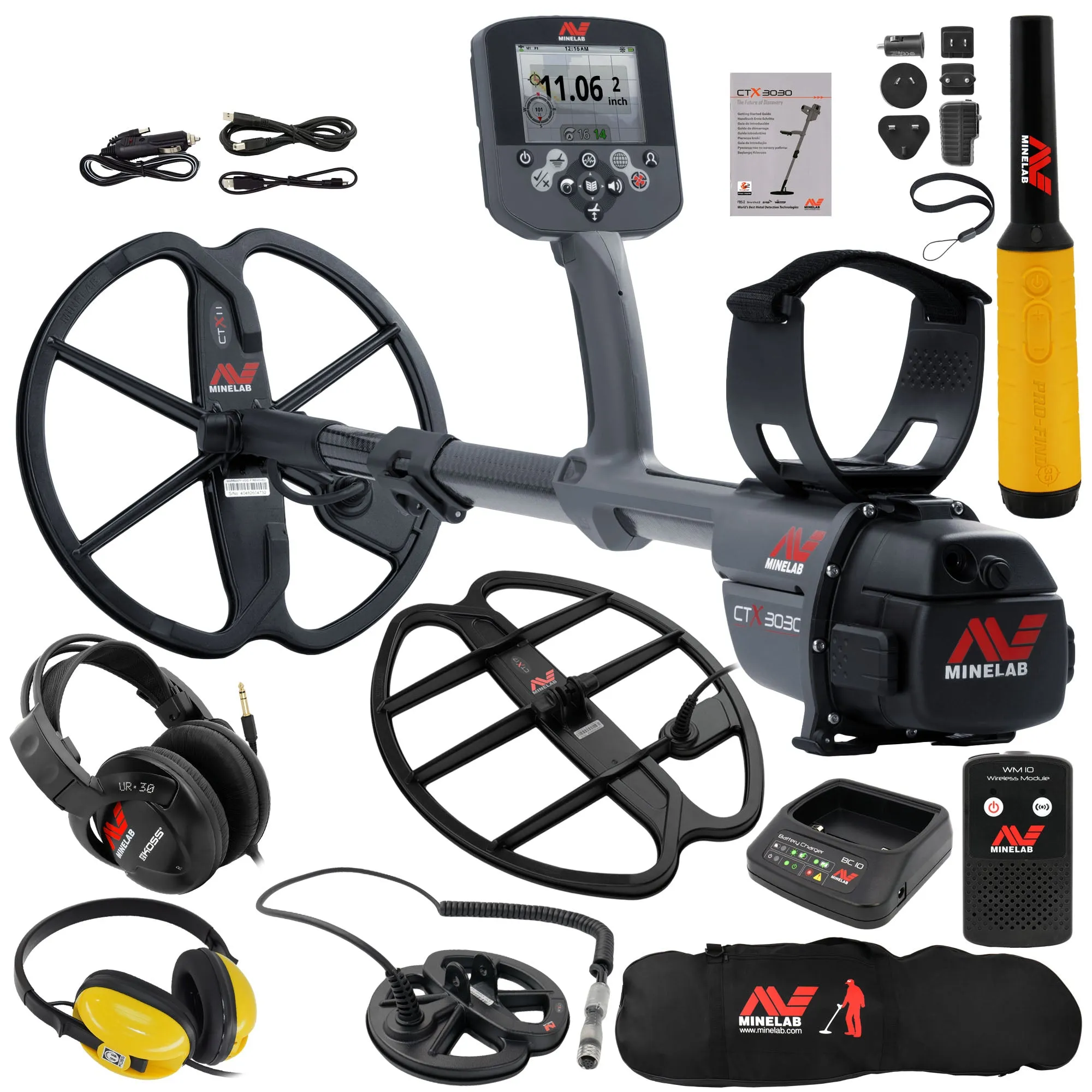 Minelab CTX 3030 Waterproof Metal Detector w/ Pro Find 35, 3 Search Coils & More