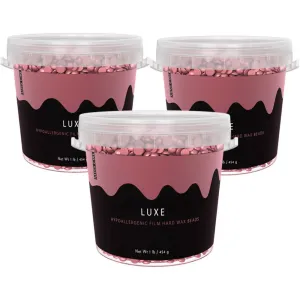 Miss Cire LUXE - Hypoallergenic Vegan Film Hard Wax - Stripless Wax / 1 Lb. - 454 grams Bucket of Beads X 3 Buckets = 1.35 Kilo Case (3 Lbs.)
