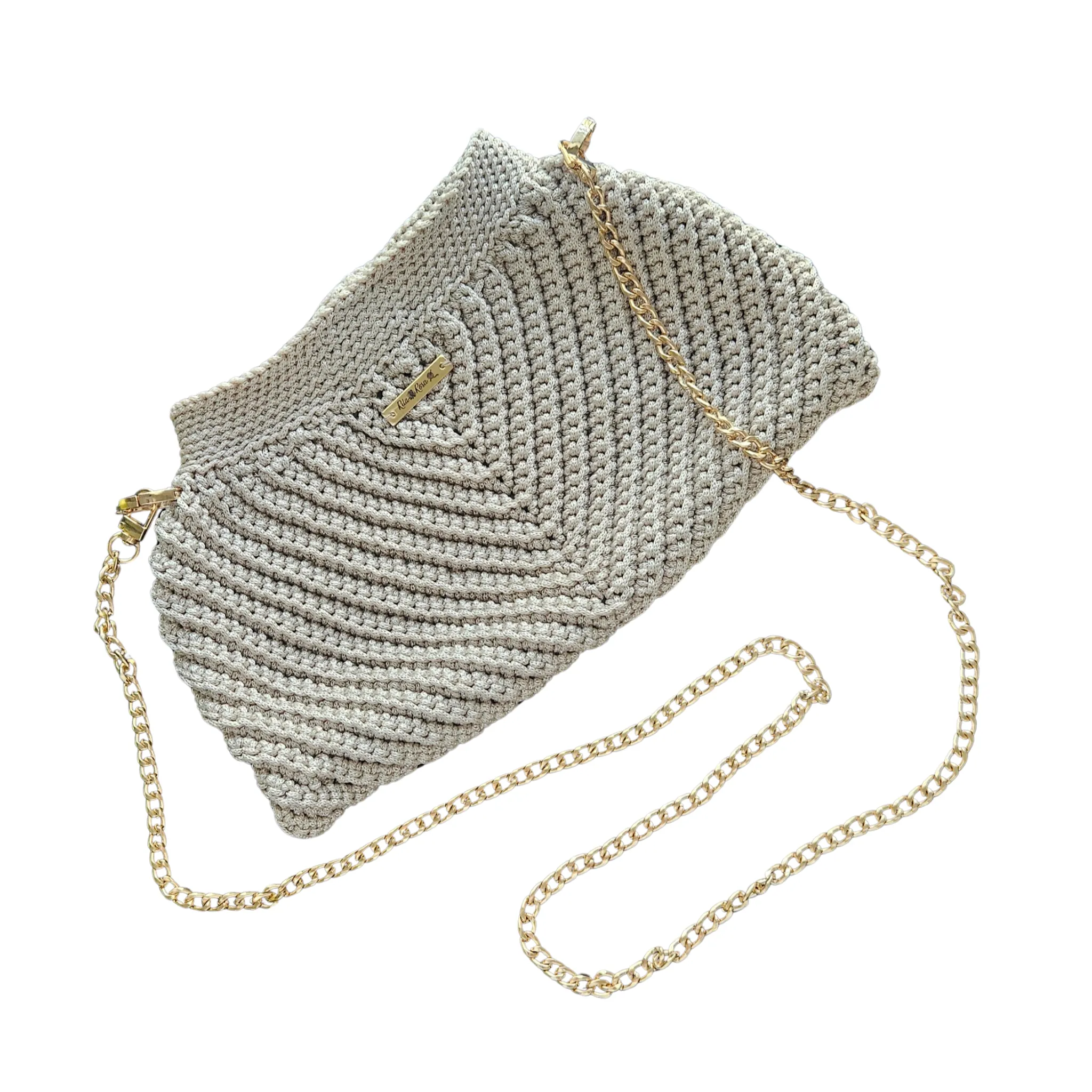 Modern Macrame Crossbody – Exclusive Handcrafted with Gold Accents
