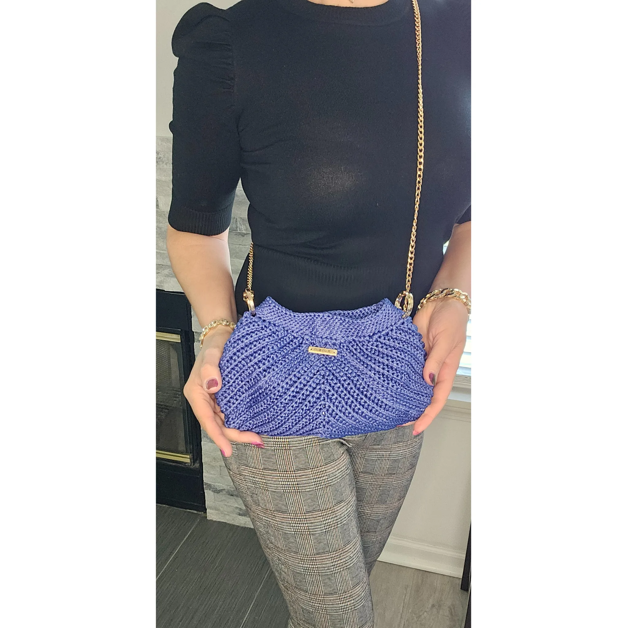 Modern Macrame Crossbody – Exclusive Handcrafted with Gold Accents
