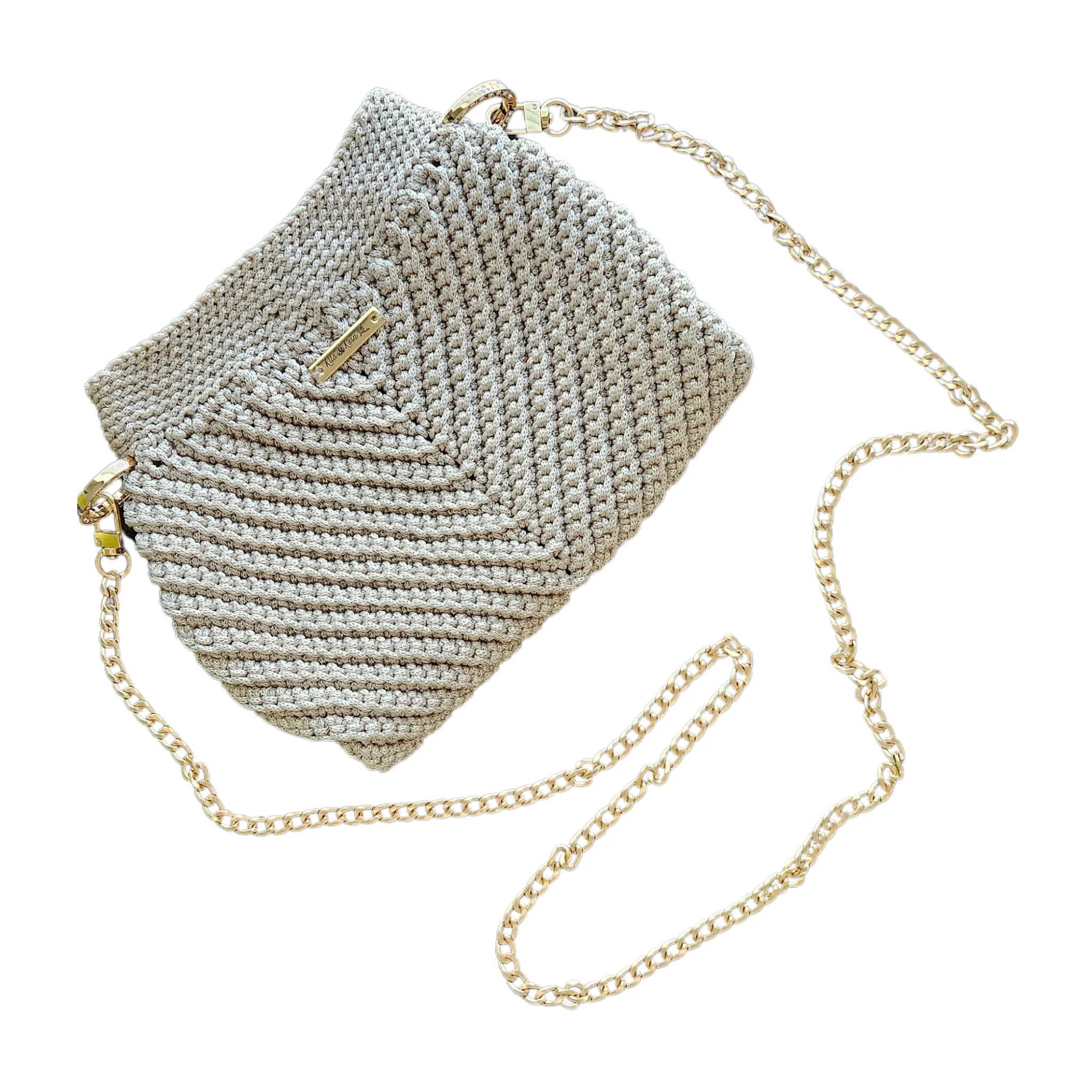 Modern Macrame Crossbody – Exclusive Handcrafted with Gold Accents
