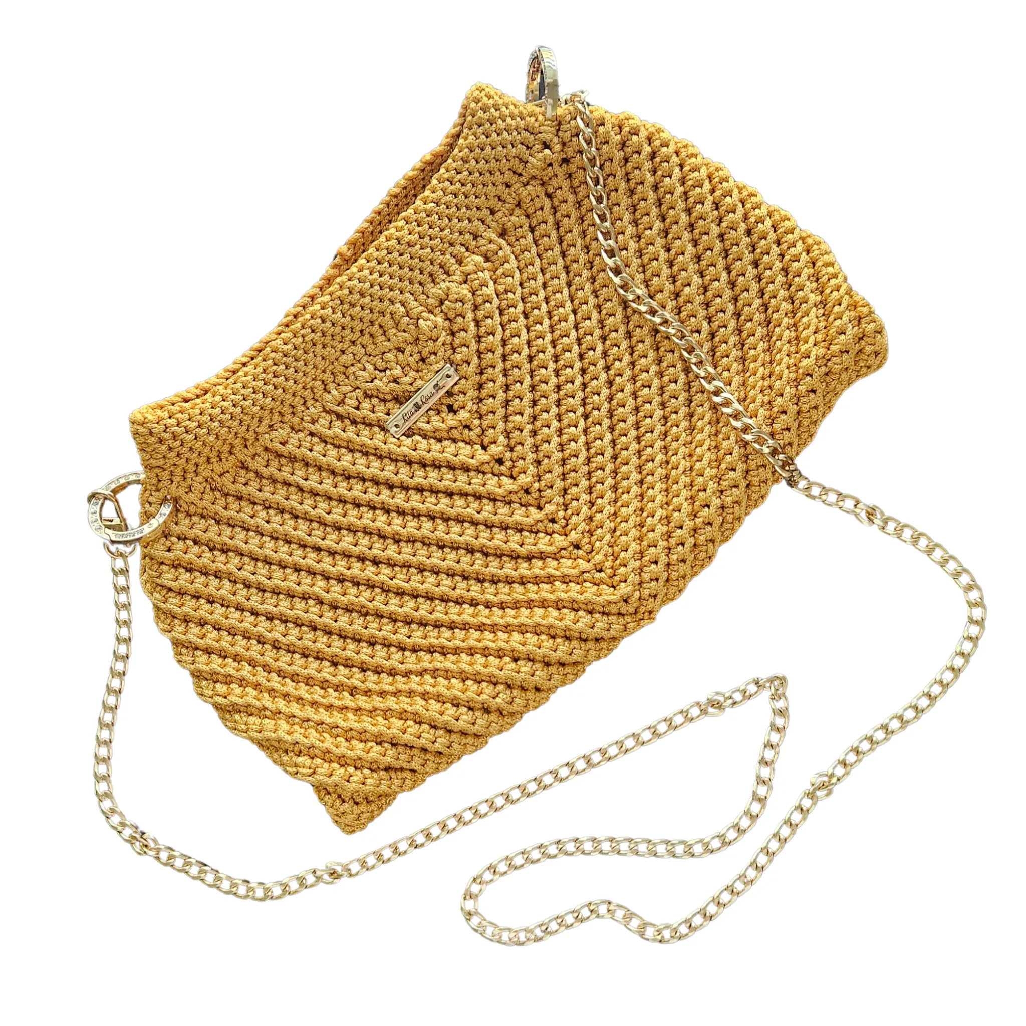 Modern Macrame Crossbody – Exclusive Handcrafted with Gold Accents