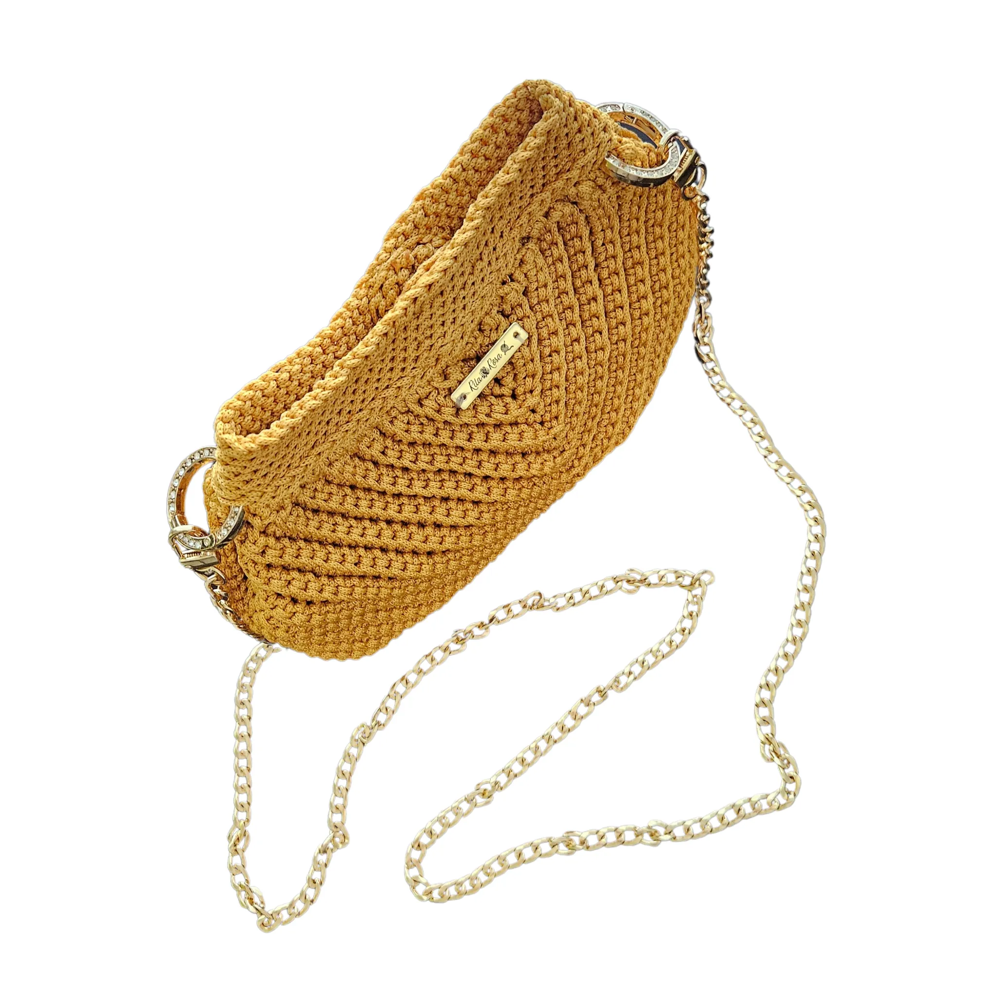 Modern Macrame Crossbody – Exclusive Handcrafted with Gold Accents