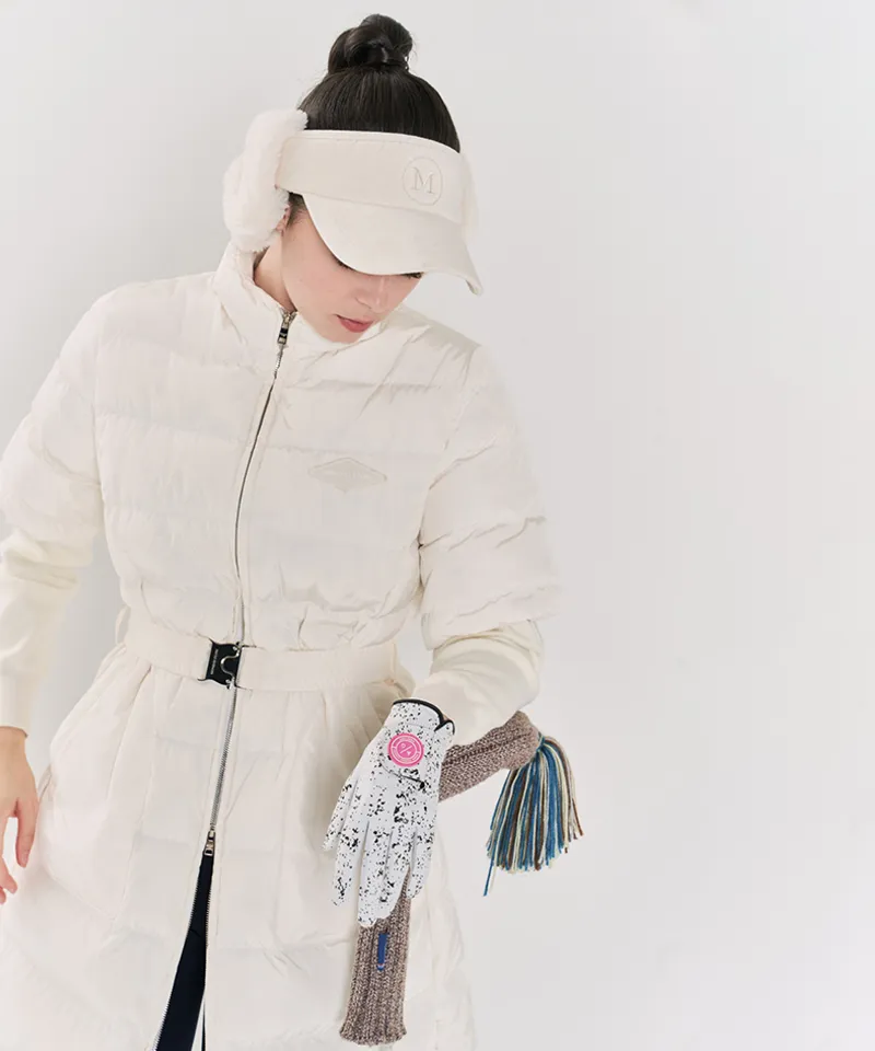 Monday Flow Muffle Goose Down Long Jacket - Ivory