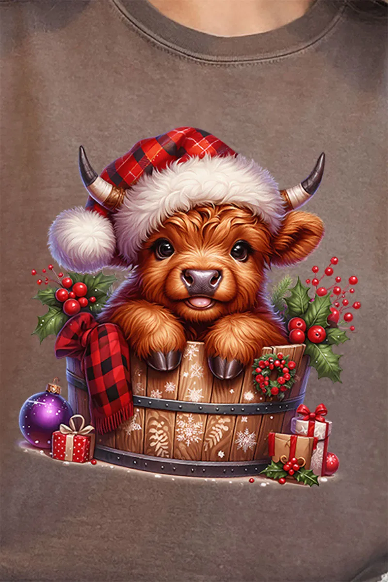Mooey Christmas Bucket Comfort Colors Adult Ring-Spun Cotton Tee