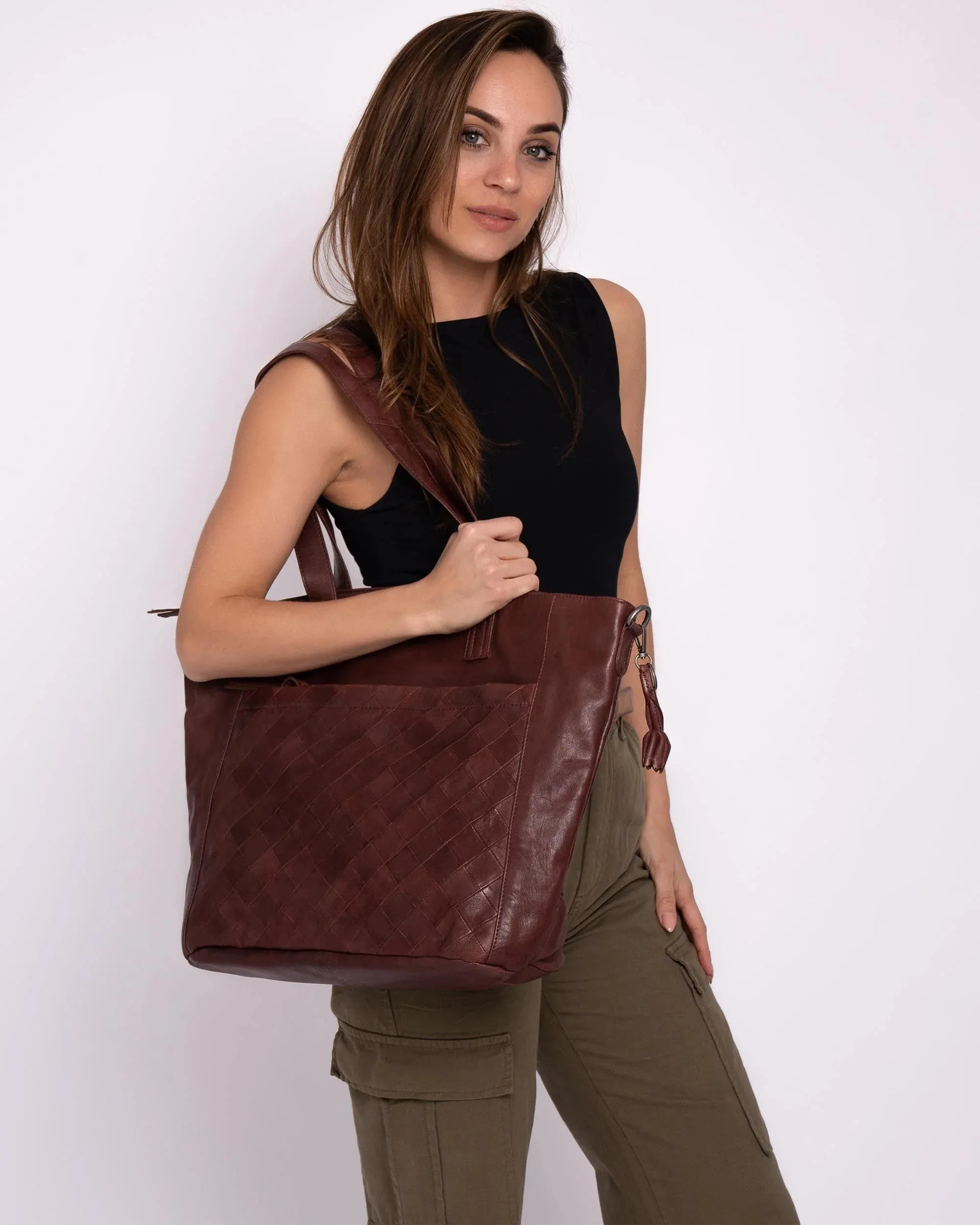Muskens | Large Leather Tote Bag