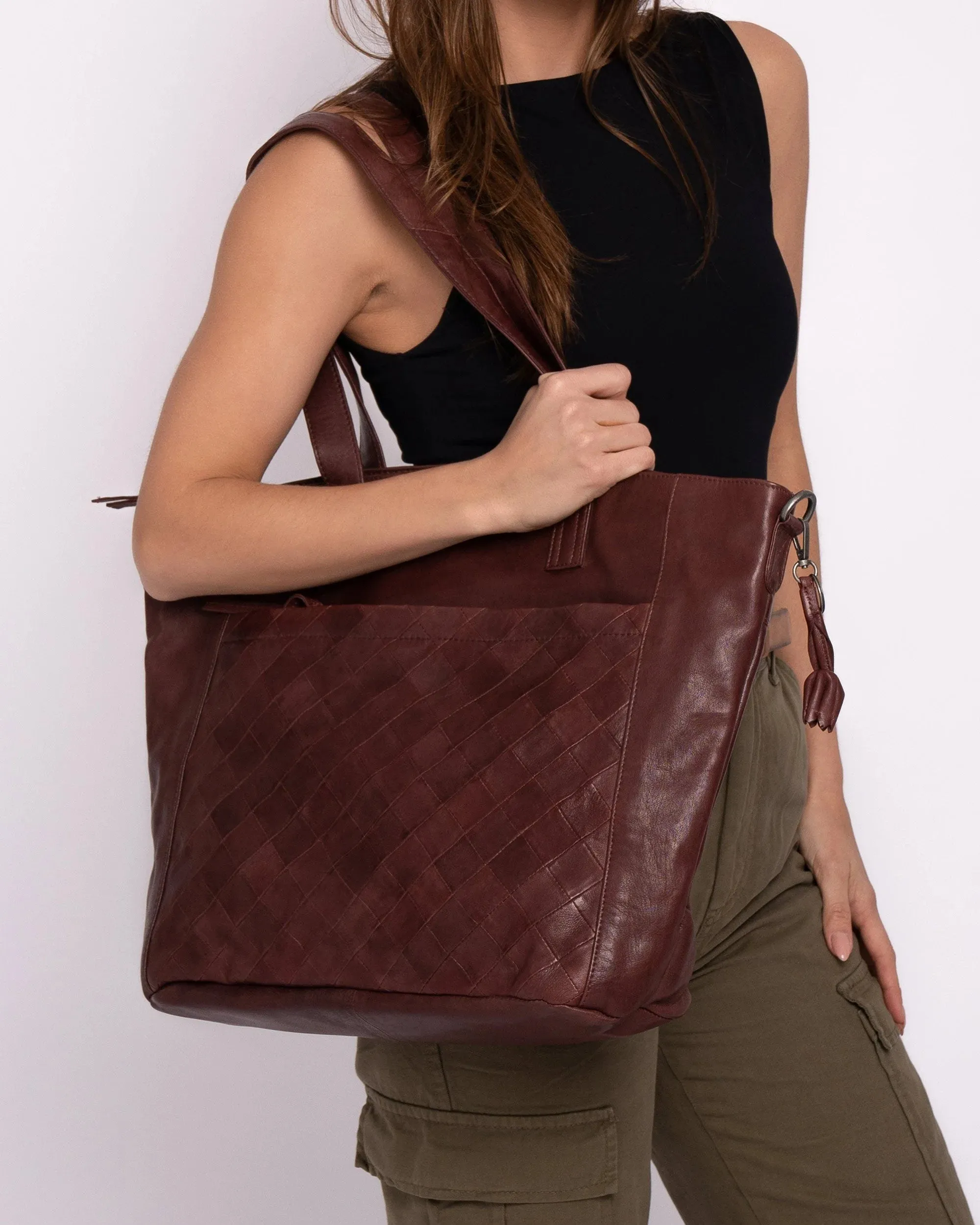 Muskens | Large Leather Tote Bag