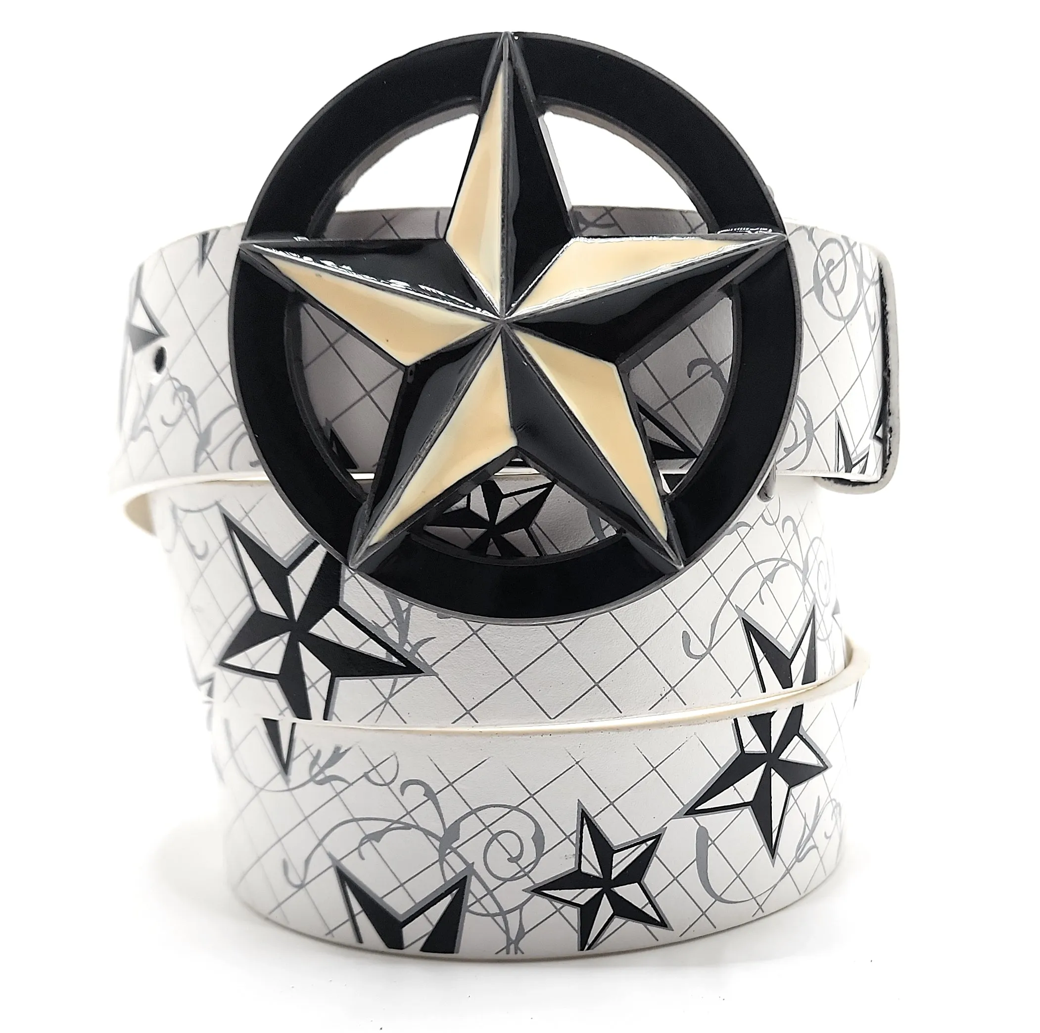 Nautical Star Buckle & Nautical Star White Belt