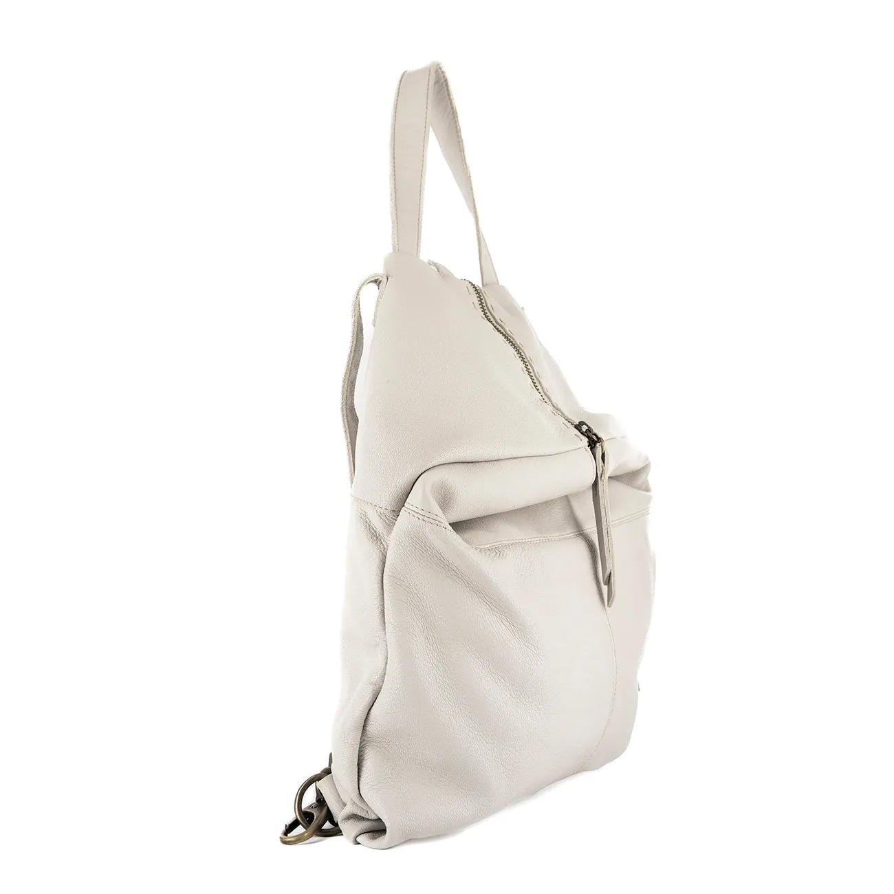 Ncumisa : Leather Backpack in Cream Cayak