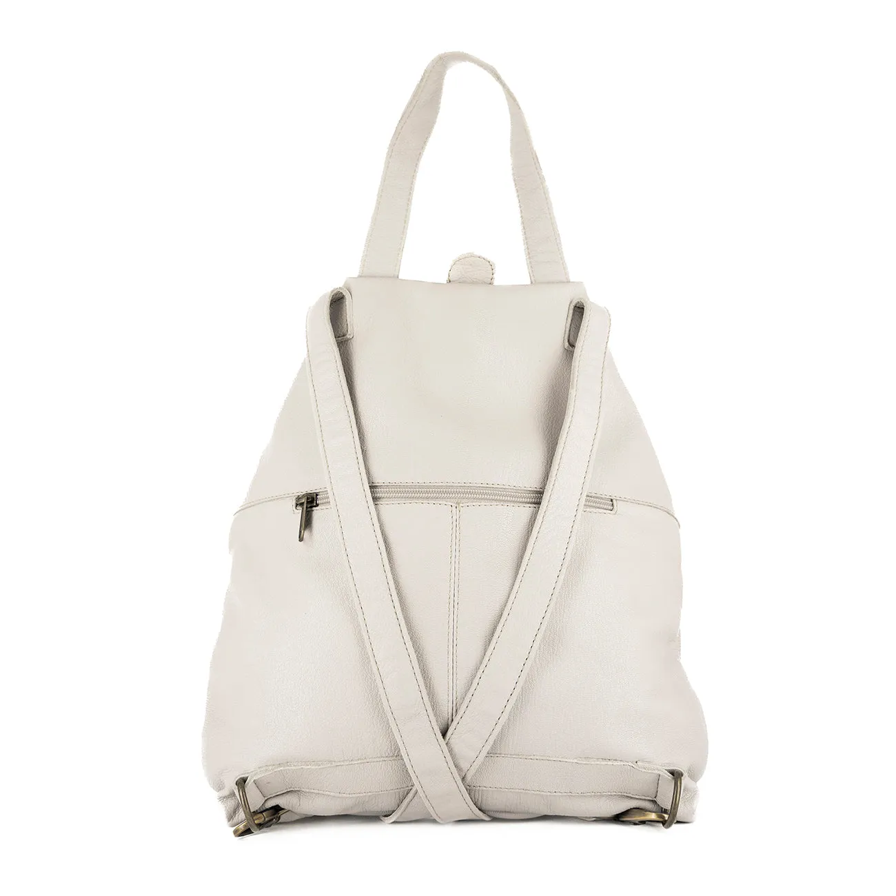 Ncumisa : Leather Backpack in Cream Cayak