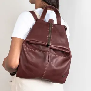 Ncumisa : Leather Backpack in Raisin Relaxa