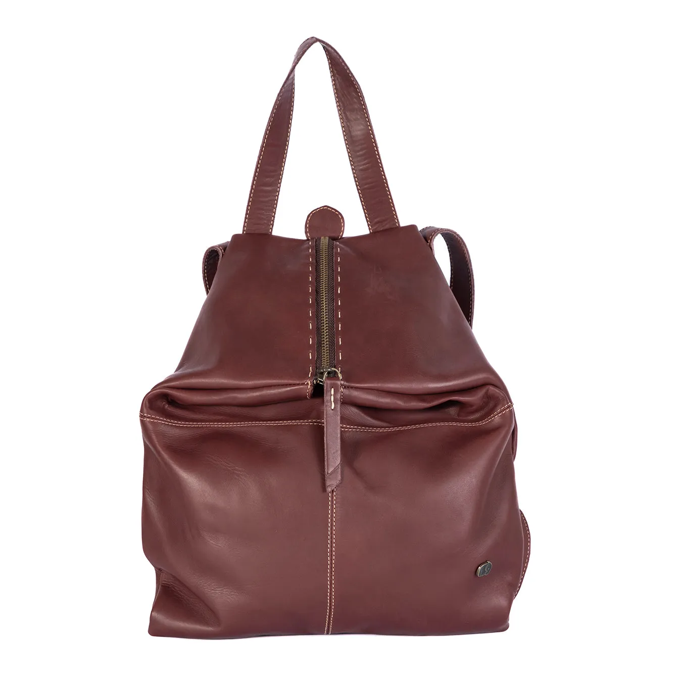 Ncumisa : Leather Backpack in Raisin Relaxa