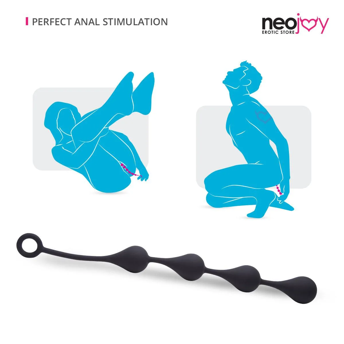 Neojoy Anal Balls Large - Silicone Anal Beads - 200g - Black
