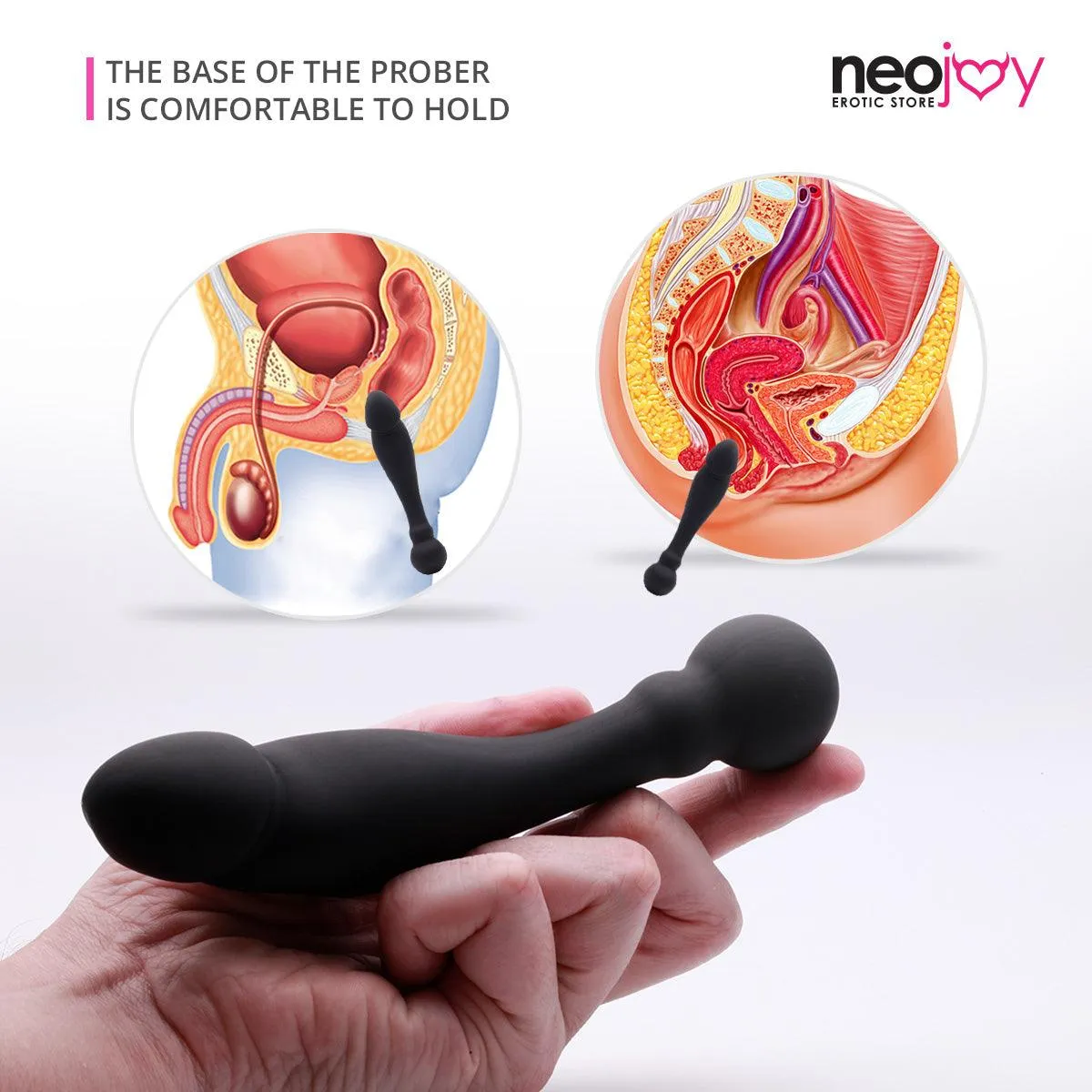 Neojoy - Anal Dildo Silicone - Black - 18cm - 7.1 inch