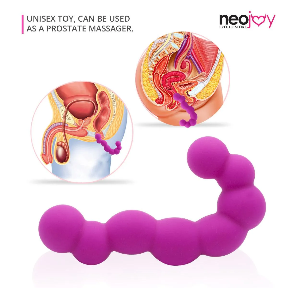 Neojoy Bumpy Ride Beaded Dildo Silicone Pink - 4.5 inch - 11.6cm