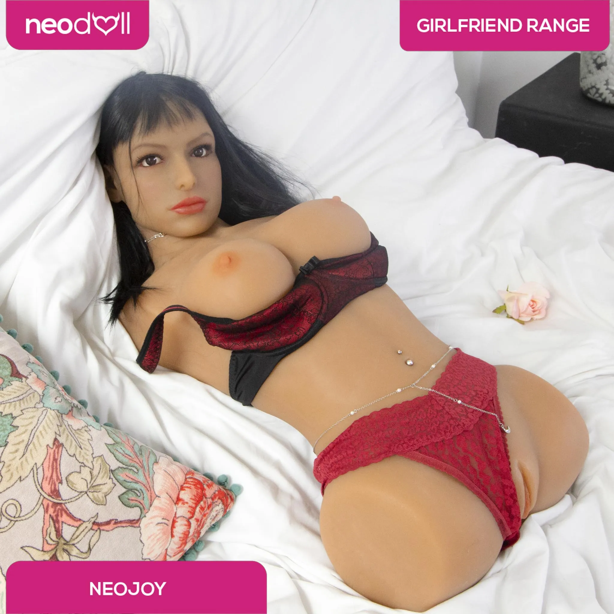 Neojoy Easy Torso With Girlfriend Alexandra Head - Realistic Sex Doll Torso With Head Connector - Tan - 17kg