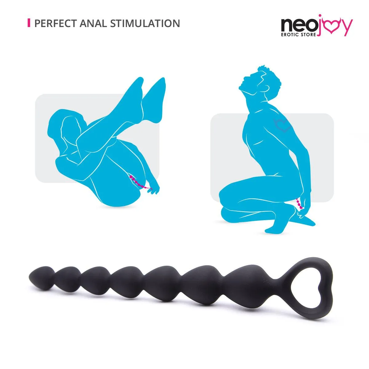 Neojoy Silicone Anal Beads Small-18cm-Black