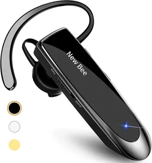 New in box! Bluetooth Headset New Bee 24Hrs V5.0 Bluetooth Earpiece Wireless Handsfree Driving Headset with Noise Canceling Mic Headset Case