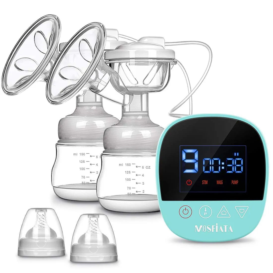 New in box! Electric Breast Pump - MOSFiATA Rechargeable Nursing Breastfeeding Pump with Massage Mode, LCD Smart Touch Screen, 3 Modes (9 Suction Levels Each) and Backflow Protector BPA Free