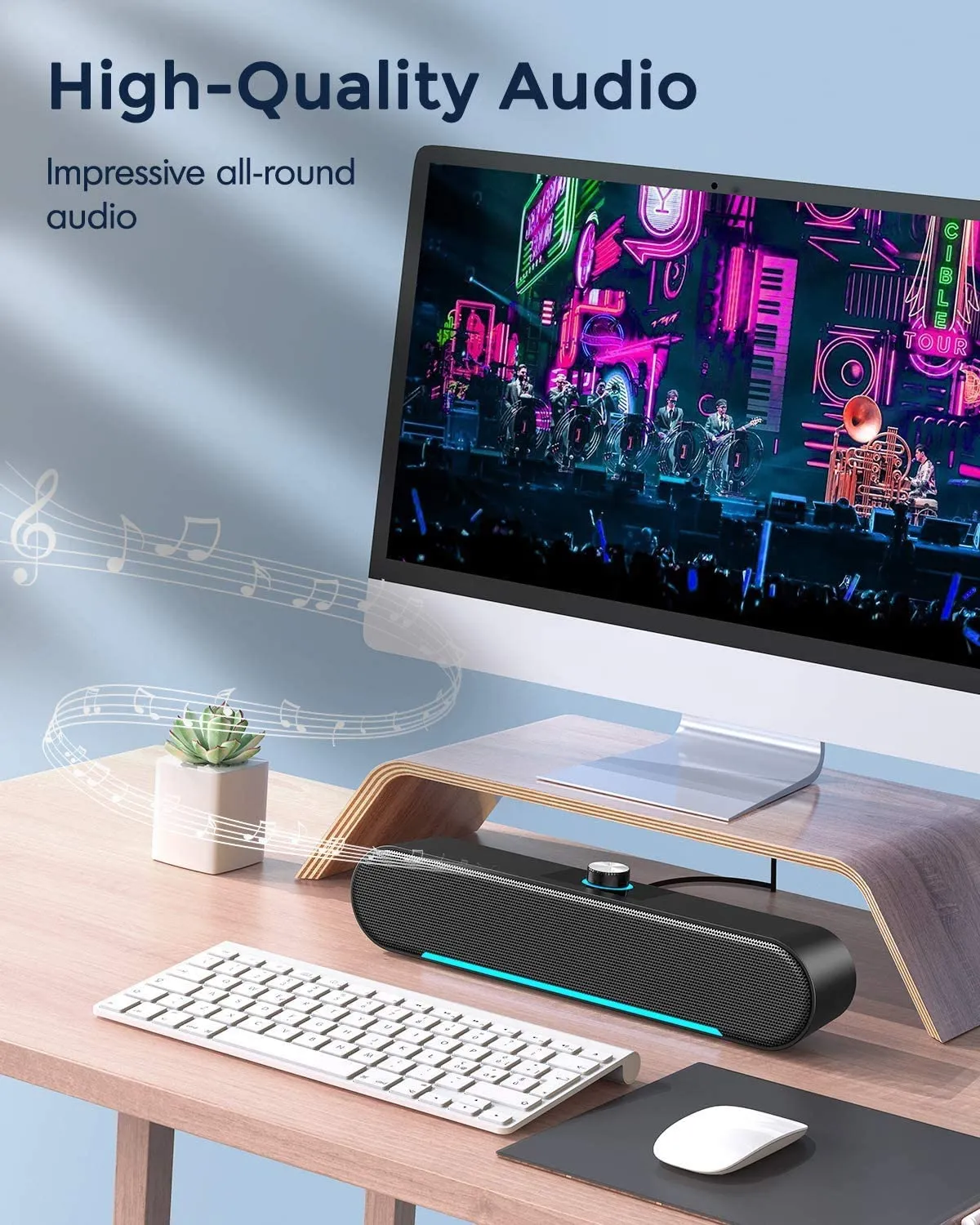 New in box! LENRUE Computer Speakers, 10W 3.7mm Aux Input Soundbar, USB Speakers for PC Desktop Laptop Monitor