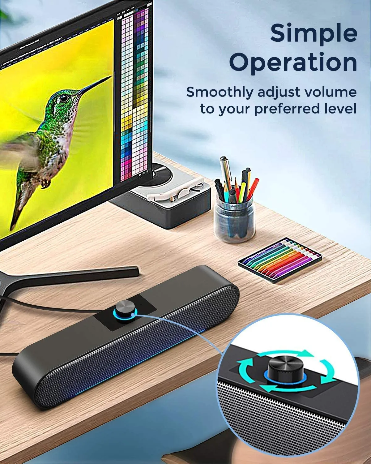 New in box! LENRUE Computer Speakers, 10W 3.7mm Aux Input Soundbar, USB Speakers for PC Desktop Laptop Monitor