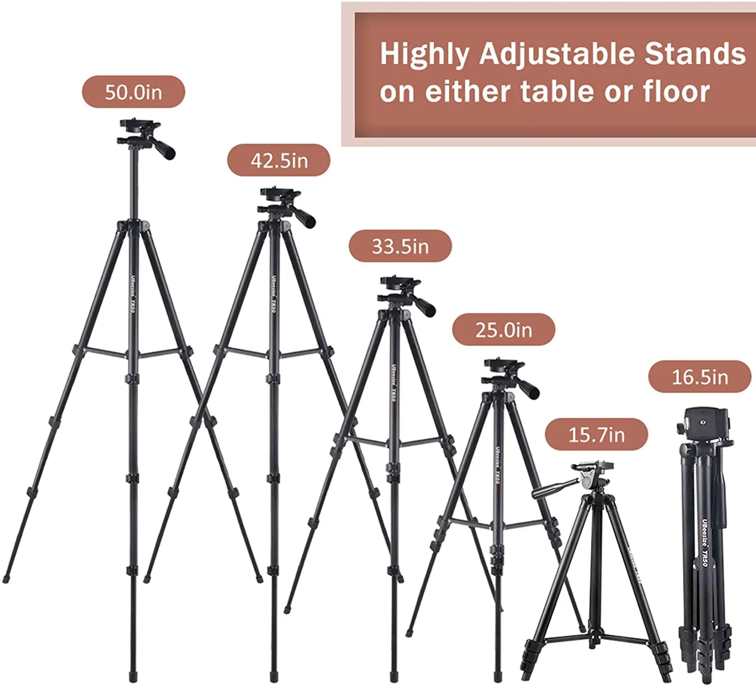New in box! UBeesize 10" Selfie Ring Light with 50" Extendable Tripod TR50 Stand & Flexible Phone Holder for Live Stream/Makeup/YouTube Video