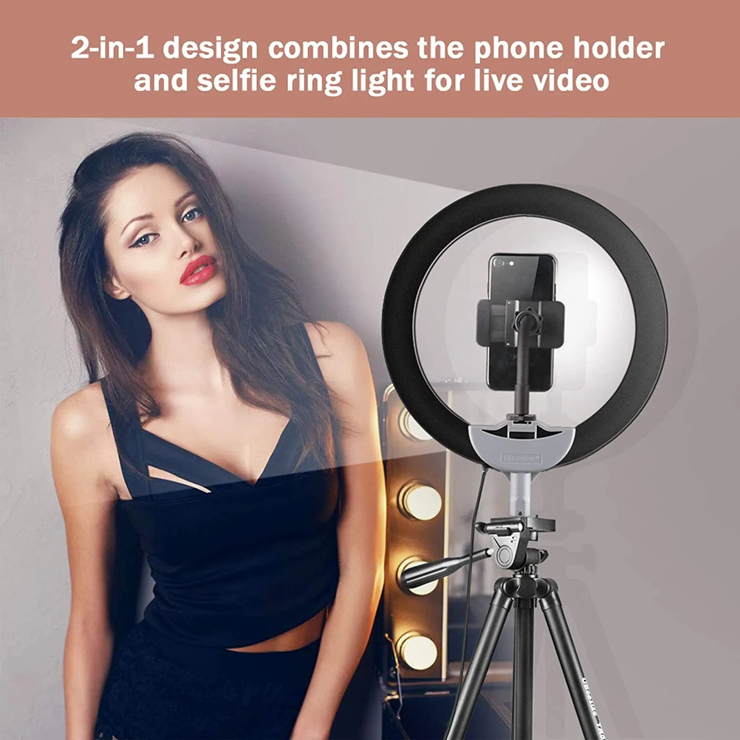 New in box! UBeesize 10" Selfie Ring Light with 50" Extendable Tripod TR50 Stand & Flexible Phone Holder for Live Stream/Makeup/YouTube Video