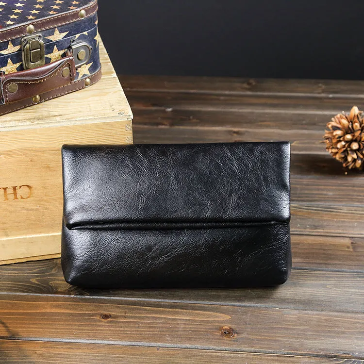 new men's and women's handbags, men's bags, large-capacity clutch bags, soft leather casual bags, Korean version in stock.