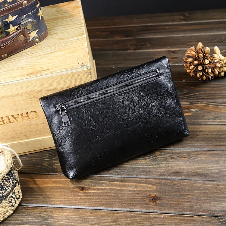 new men's and women's handbags, men's bags, large-capacity clutch bags, soft leather casual bags, Korean version in stock.