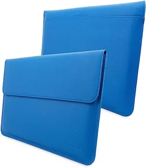 New Snugg 13 Inch Blue Leather Sleeve Case For Macbook Air & Macbook Pro