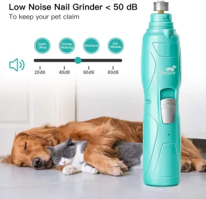 New Toozey Professional Rechargeable Nail Grinder for dogs & Cats! 2-Speed  with 2 Grinding Wheels, Low Noise, Painless!