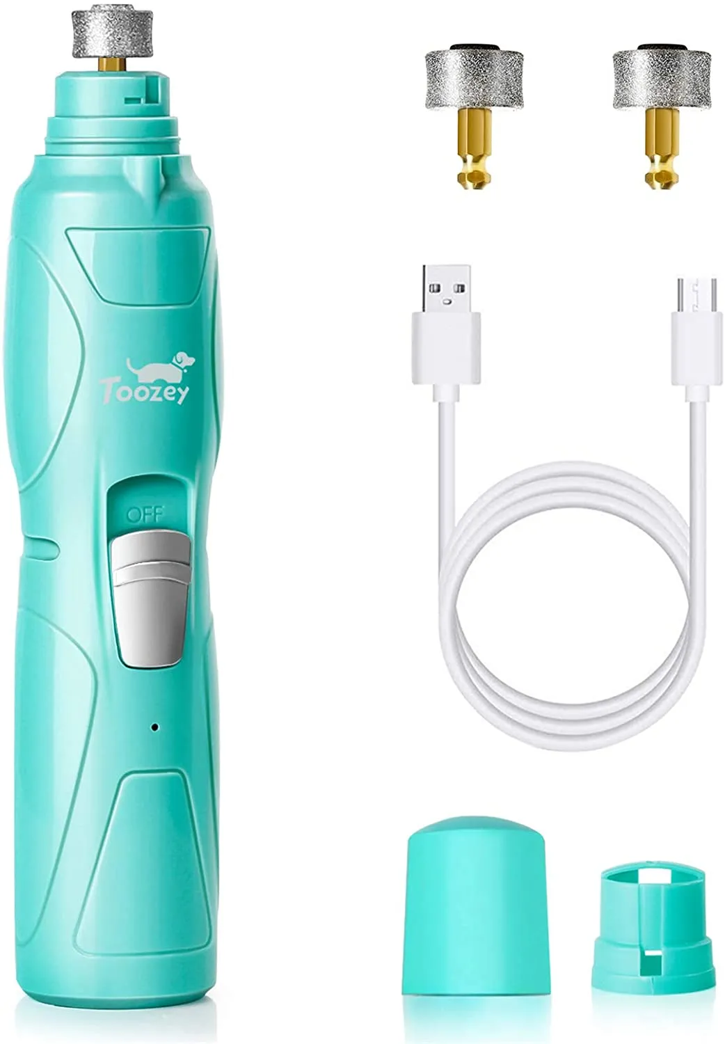 New Toozey Professional Rechargeable Nail Grinder for dogs & Cats! 2-Speed  with 2 Grinding Wheels, Low Noise, Painless!